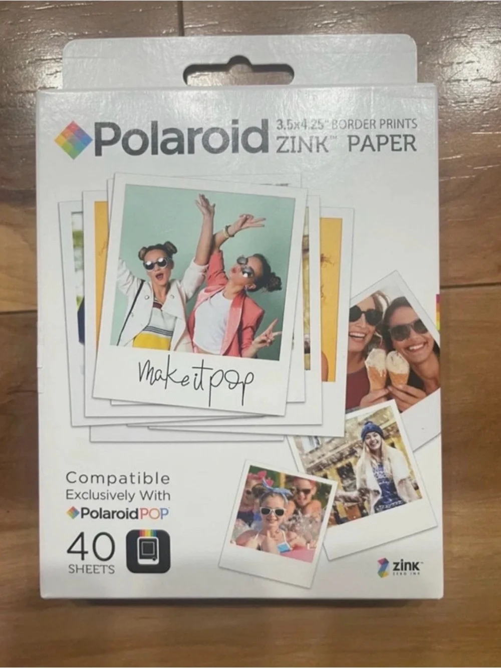 Polaroid Border Print Paper - White Pack with Colorful Accent Images